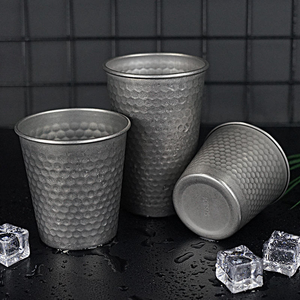 Tasses vintage en acier inoxydable avec verre à jus et à bière, gobelet portable en métal pour la cuisine - Product Image 6