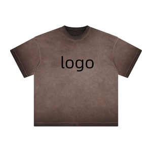 Men's <b>Acid</b>-Wash Oversized Long T-Shirt - 260g Heavyweight 100% Cotton <b>Drop</b> Shoulder Boxy Streetwear Tee - Product Image 6