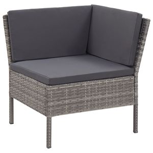 Juego de salón de patio gris de ratán polivinílico de 3 piezas con cojines cómodos Muebles de exterior duraderos - Product Image 5