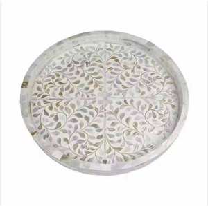 Bandeja de Hueso Curvada de Diseño Marroquí Hecha a Mano de Alta Calidad, Bandeja de Servir con Incrustaciones de Hueso, Bandeja de Hueso para Mesa de Centro a Precio Mayorista - Product Image 2