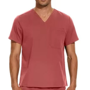 Premium Four-Way Stretch Men Medical Scrub <b>Set</b> V-neck Short Sleeve <b>Doctor</b> Nurse Hospital Uniform Jogger Pants Surgical Scrubs - Product Image 6