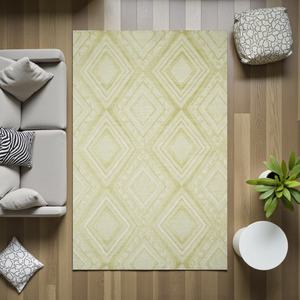 Alfombra de Lana Anudada a Mano, Diseño Moderno y Novedoso, Ecológica, Gruesa, Beige Marfil, Hecha a Mano para Sala de Estar - Product Image 2