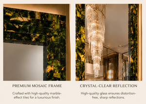 Miroir mural en résine, design rectangulaire, miroir décoratif pour salle de bain, chambre à coucher, salon, moderne |   Élégant support mural 24 * 36 pouces - Product Image 4