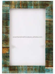 Fabriqué à la main belle résine d'os en bois incrustation cadre Photo personnalisé découpe impression haute qualité décoration de la maison inde - Product Image 2