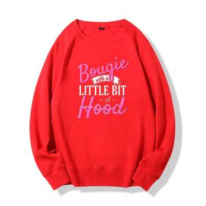 Sudadera de Felpa de Algodón Roja para Mujer, Marca Bougie with a Little Bit of Hood, Cuello Redondo, Bordado Informal, Ropa de Invierno - Product Image 4