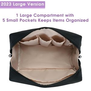 Narwey Grande Borsa da Viaggio Nera per Cosmetici con Scomparti Organizzatori per Articoli da Toeletta e Trucchi per Donne e Ragazze - Product Image 2