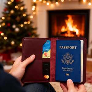 Custom Embossed Full Grain Leather <b>Passport</b> Holder Luxury Travel <b>Wallet</b> Genuine Leather <b>Passport</b> Case Bulk Wholesale LPH-0309 - Product Image 3