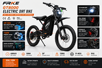 Moto électrique tout-terrain GT EBike 1500W 48V30A en alliage d'aluminium 19 pouces, frein à disque, 7 vitesses, suspension à ressort, écran LCD, 60 km/h, 50 km d'autonomie, IP65, LED