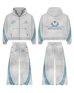 Conjunto Deportivo Unisex Athletica, Sudadera con Capucha y Cremallera, Pantalones Anchos, Logotipo Estampado 2021, Estilo Deportivo, Largo Completo, Ropa de Otoño - Product Image 2