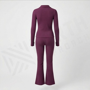 Ensemble de yoga sans couture extensible et respirant pour femme, tenue de sport personnalisable avec logo pour la gym et l'exercice, vente en gros - Product Image 2