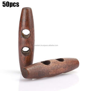 Handmade Rustic Wooden Coat <b>Toggles</b> Flatback Washable Fasteners with Oval Button Design Jacket Clothing Accessories - Product Image 2