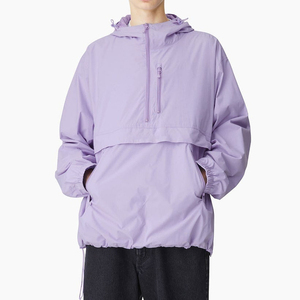Veste Anorak Légère en Nylon, Coupe-Vent à Demi-Zip, Pull à Capuche Pliable, Résistante au Vent pour Randonnée en Plein Air et Streetwear - Product Image 3