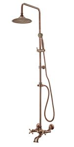 Juego de grifería de lujo clásico de cobre con acabado bronce vintage para lavabo, montado en la pared, con rociador de lluvia y mezclador de agua. - Product Image 2