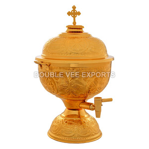 อ่างน้ำมนต์กรีกออร์โธดอกซ์ 6 ลิตร |   ก๊อกน้ำทองเหลืองพร้อมฝาปิดแบบไขว้ – DOUBLE VEE EXPORTS - Product Image 3