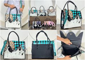 Sac fourre-tout élégant en cuir de vachette artisanal et martelé à carreaux, collection Mars 2026, pour femme, à porter à l'épaule ou en bandoulière, idéal pour un usage quotidien - Product Image 3