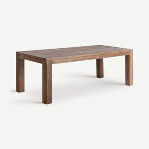 Modern Rectangle Solid <b>Wood</b> Dining <b>Table</b> with Fluted Pedestal Base <b>Foldable</b> Design for 6 Home Furniture - Product Image 1