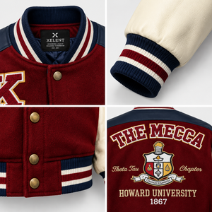 Custom Heavyweight Wool Melton Leather Sleeve Varsity Jacket <b>Mens</b> Heritage Streetwear Outerwear OEM Manufacturer - Product Image 4