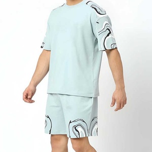 Ensemble T-shirt et short pour homme, été, haute qualité, logo personnalisé, 100% coton, respirant, streetwear, impression numérique - Product Image 2