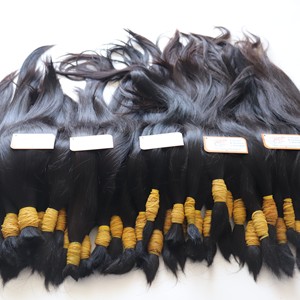 Listo para enviar 100% Extensiones de cabello humano de un solo donante vietnamita Trama/Paquete de cabello de estilo de onda recta dibujada Doble - Product Image 2