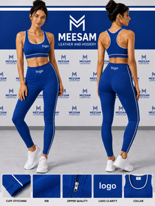 Ensemble de yoga 2 pièces en Spandex et Nylon respirant, ensemble de yoga 3 pièces en Spandex et Nylon, ensemble de yoga écologique en Spandex taille mi-haute - Product Image 4