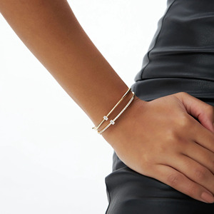 Yellow Gold Emerald Cut Lab Grown Diamond Tennis <b>Bangle</b> <b>Bracelet</b> - Product Image 4