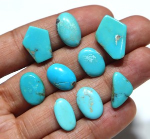 Turquoise naturelle de Kingman, Arizona, cabochon, pierre précieuse en vrac pour la fabrication de bijoux, vente en gros de pierres de turquoise d'Arizona - Product Image 1