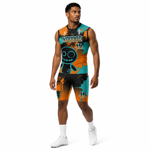 Ensemble de maillot et short de compression sans manches pour football américain 7v7, personnalisable par sublimation, vêtements de sport d'équipe - Product Image 4