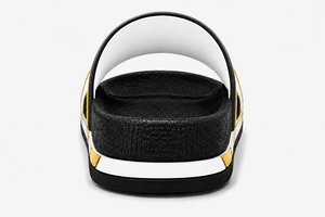 Sandales à enfiler pour hommes avec logo personnalisé, couleur unie, bout ouvert, pantoufles d'été, EVA antidérapant, dessus en PU tendance - Product Image 4