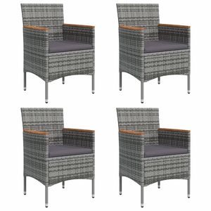 Conjunto de comedor para jardín gris y negro - Product Image 4