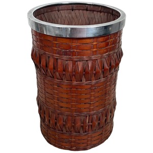 Woven Handmade Rattan Dustbin For Bathroom Office And Indoor Waste Collection Open Top Style Wastes <b>Bin</b> Wholesale From India - Product Image 1