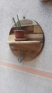 Support mural en bois pour clés, style ferme, élégant, avec crochets, durable, décoration intérieure, fournisseur en gros - Product Image 4