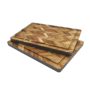 Ensemble de planches à découper rectangulaires en bois d'acacia, double face, non toxique, durable, anti-corrosion, passe au lave-vaisselle, découpe facile - Product Image 1