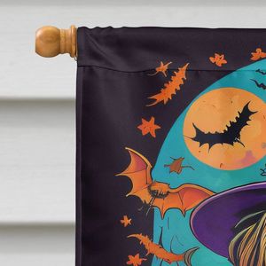 Gran Terrier sedoso Witchy Halloween casa bandera porche manga poste decorativo patio Banner ilustraciones Multicolor colgante de pared - Product Image 3