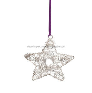 Adornos de hierro decorativos colgantes de metal con aspecto de corazón artesanal, venta al por mayor, adorno colgante de puerta de agujero de Navidad Lase barato - Product Image 6