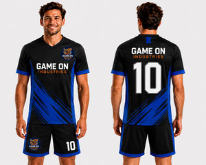 Tenues de football pour hommes Team Club, 100% polyester respirant, sublimation, maillots de football à séchage rapide, vêtements de football pour jeunes - Product Image 1