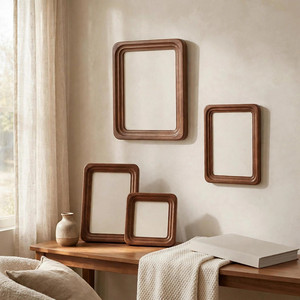 Paradise Craft Walnut Wood Eco-Friendly Classic <b>Photo</b> <b>Frame</b> Set 4 Rectangle Minimalist Vertical <b>Wall</b> Mountable Picture <b>Frames</b> - Product Image 2