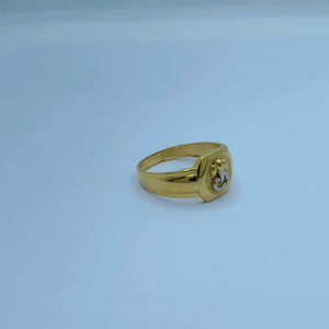 Traditional 22K Gold Om <b>Ring</b> <b>for</b> <b>Men</b> with Round Textured Design Classic Religious Finger <b>Ring</b> Indian Gold Jewellery - Product Image 1