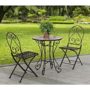 Conjunto de Muebles de Exterior de Hierro Estilo Industrial para Jardín, Patio o Terraza, con Construcción Sólida y Diseño Moderno - Product Image 1