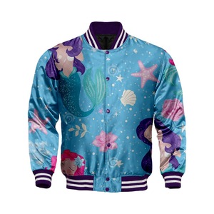 Chaquetas de béisbol de satén de alta calidad personalizadas para hombre, chaqueta bomber con capucha y cuello levantado de invierno, suministro de fábrica de sublimación High Street - Product Image 5