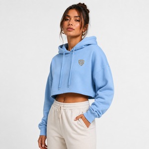 Sudadera Corta de Felpa Francesa Ligera para Mujer, con Cordón Ajustable y Tejido Transpirable - Product Image 3