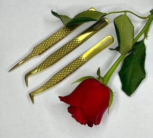 Professional Stainless Steel Fiber <b>Lash</b> & Eyebrow Tweezers High Quality Precision 10mm Smooth Tip Durable Model Dahui DH0000032 - Product Image 1