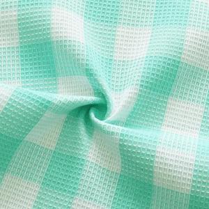 Turquoise blanc 100% coton gaufré à carreaux serviettes de cuisine Super doux Super absorbant 12X12 torchons tissés lavables - Product Image 4