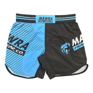 MAWRA MMA Shorts Men Blue Black Sublimation Print Quick Dry Polyester Gym Training Running Workout Mma Gym Shorts For Unisex - Product Image 1
