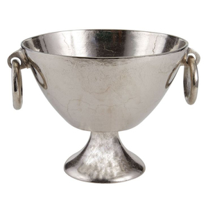 Grand saladier à punch haut de gamme en acier inoxydable, finition martelée argentée, avec pied, pour champagne et vin, idéal pour les fêtes, centre de table en métal - Product Image 3