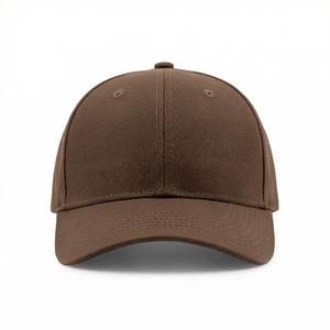 Gorra de Béisbol Marrón de 6 Paneles, Ajustable, Unisex, de Sarga de Algodón, Color Sólido, Estilo Casual - Product Image 1