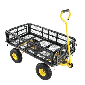 Yellow & Black Wagon Cart Garden Cart Trucks for Hand Carts & Trolleys for Easy Firewood <b>Transport</b> - Product Image 4