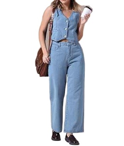 Top en jean pour femme, élégant, chic, moderne, respirant, durable, tissu doux, tendance, confortable, à la mode, unique - Product Image 4