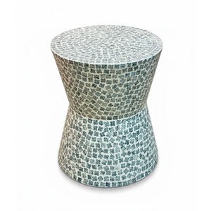 Table en os incrusté de la marque ILAHI, design moderne, détails en agate, rangement, meuble portable pour la maison - Product Image 1