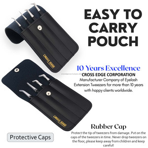 Pince à épiler de beauté en acier inoxydable en gros d'usine Extensions de cils à pointe de fibre Pince à épiler de volume Pince à épiler lisse - Product Image 5