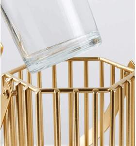 Porte-bougie en fil de fer pour décoration de table, support à bougie décoratif en métal pour centres de table de Noël et de mariage - Product Image 4